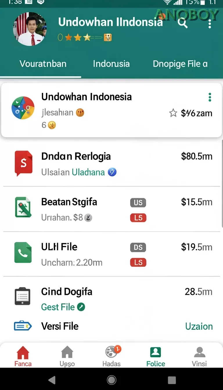 Cuplikan layar menu unduhan anoboy untuk perangkat Android